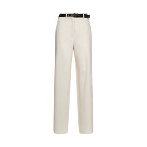 Max Mara Studio Women Beige Cady Mstamico Wide-Leg Trousers